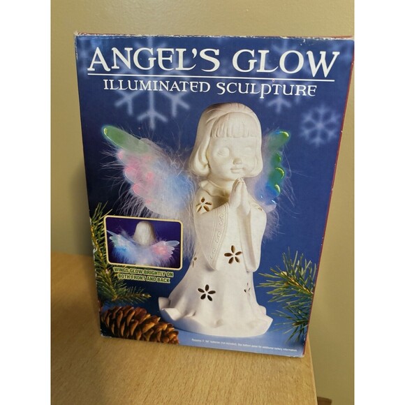 Angel's Glow Illuminated Sculpture Angel w/Wings-Christmas- Colorful -NIB- - Picture 1 of 10